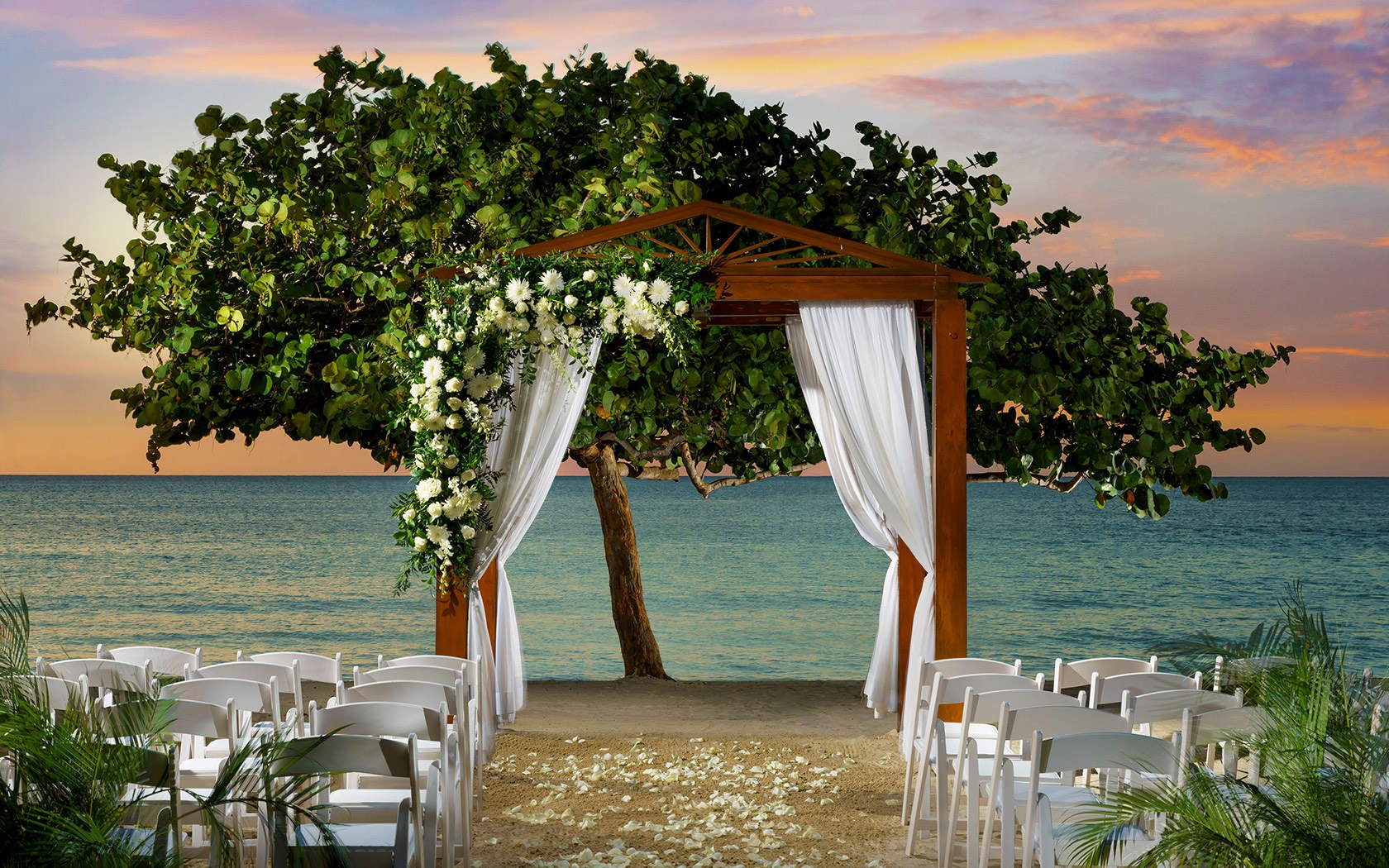 couples negril jamaica beach wedding