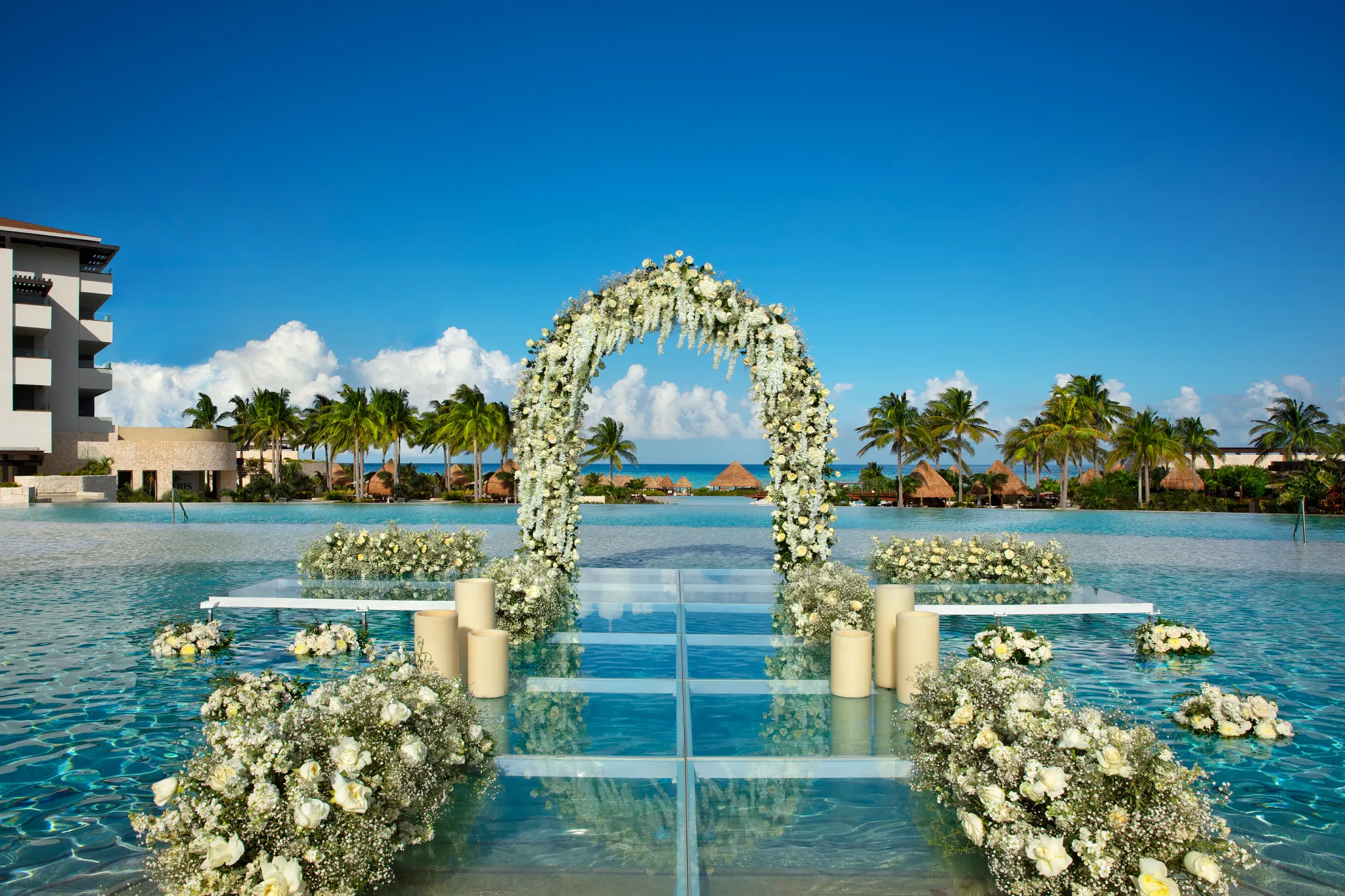 dreams playa mujeres pool destination wedding mexico